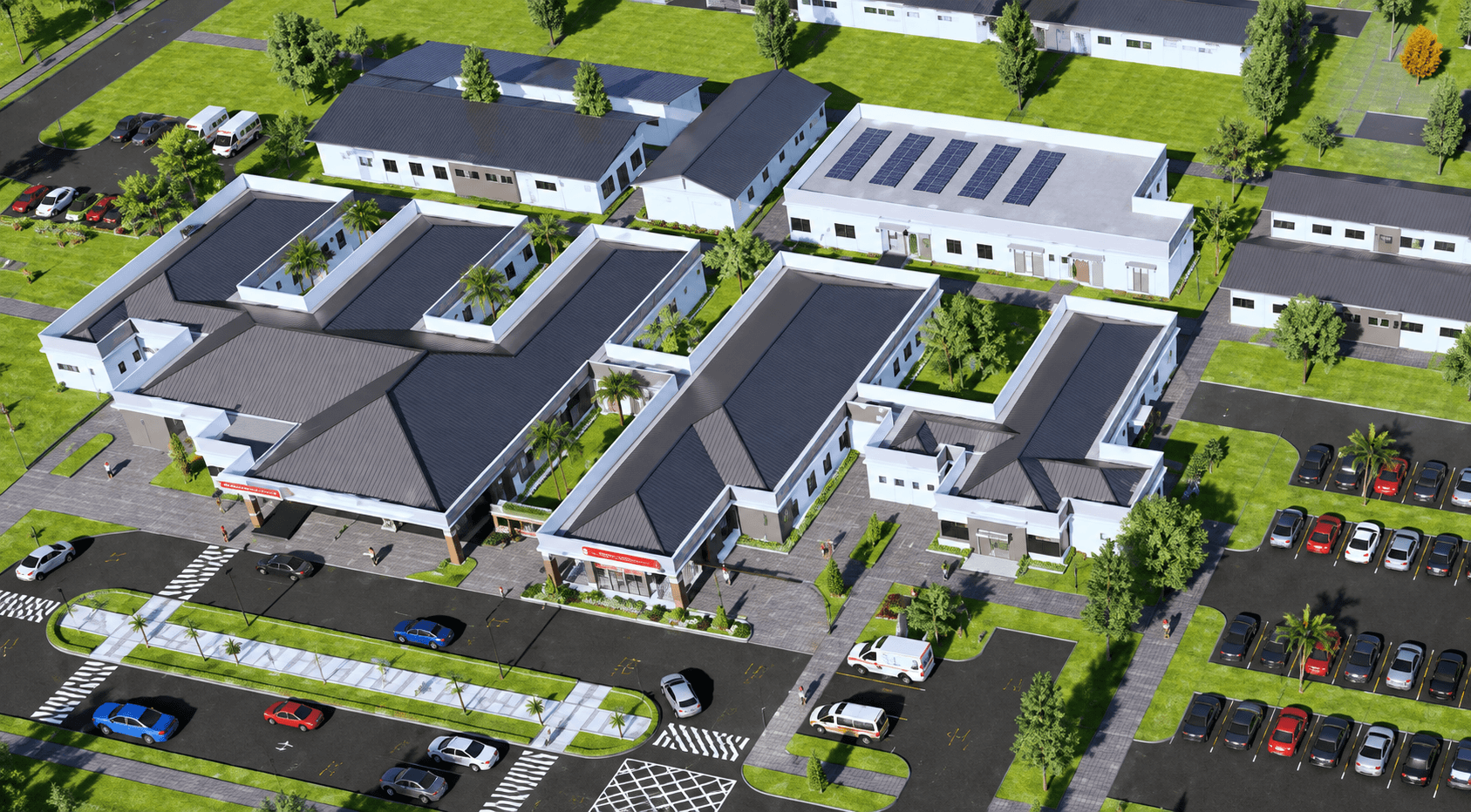 Construction site of the 100-bed district hospital in Karene, Sierra Leone.